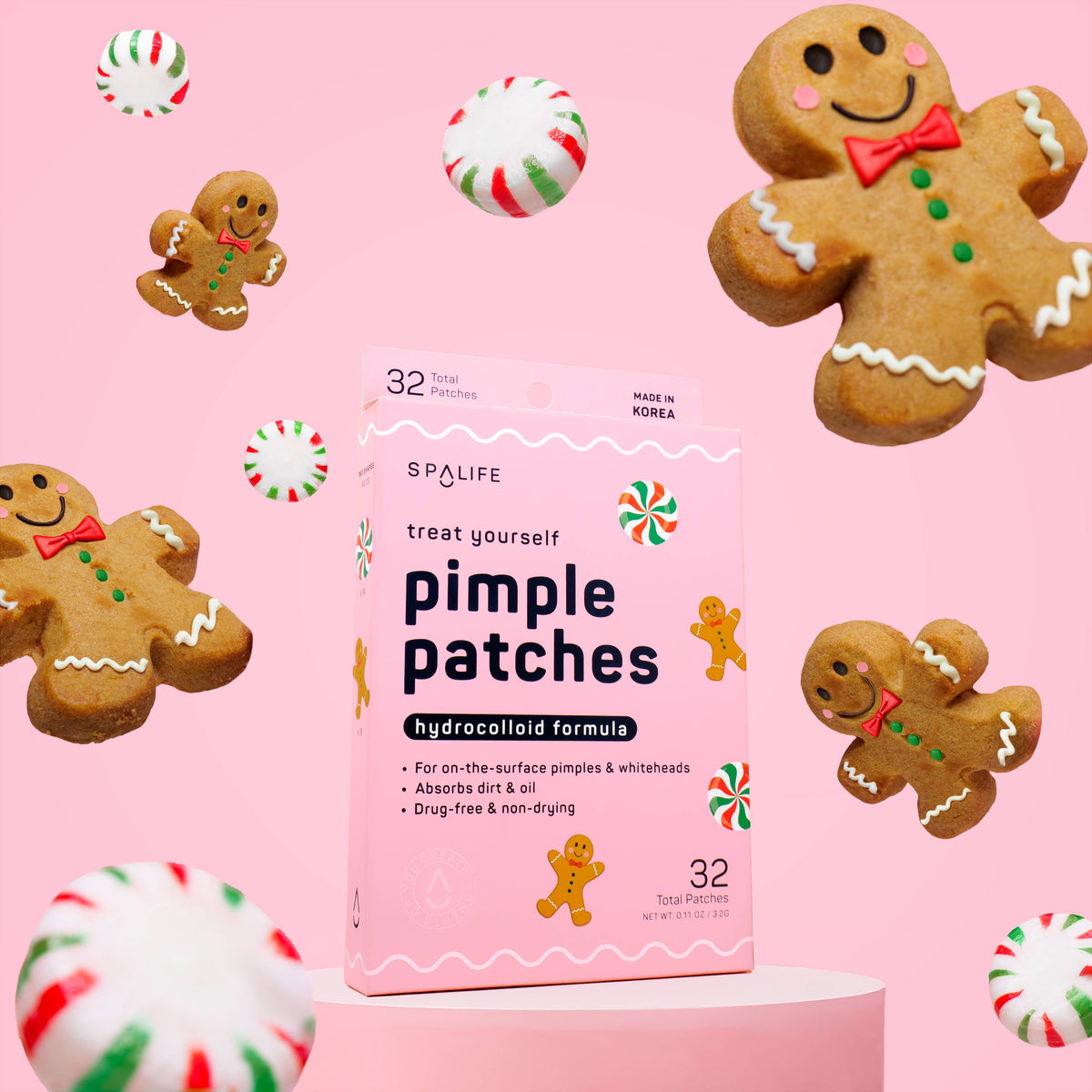 Weihnachts-Pickelpflaster Lebkuchen & Süßigkeiten – Hydrokolloid 72 Stk.