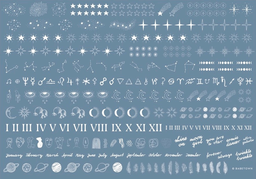 Nailart Sticker "Moon and Stars Collection"