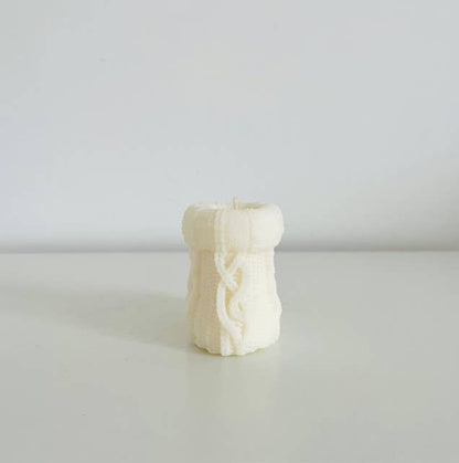 Wollschuh-Kerze Beige