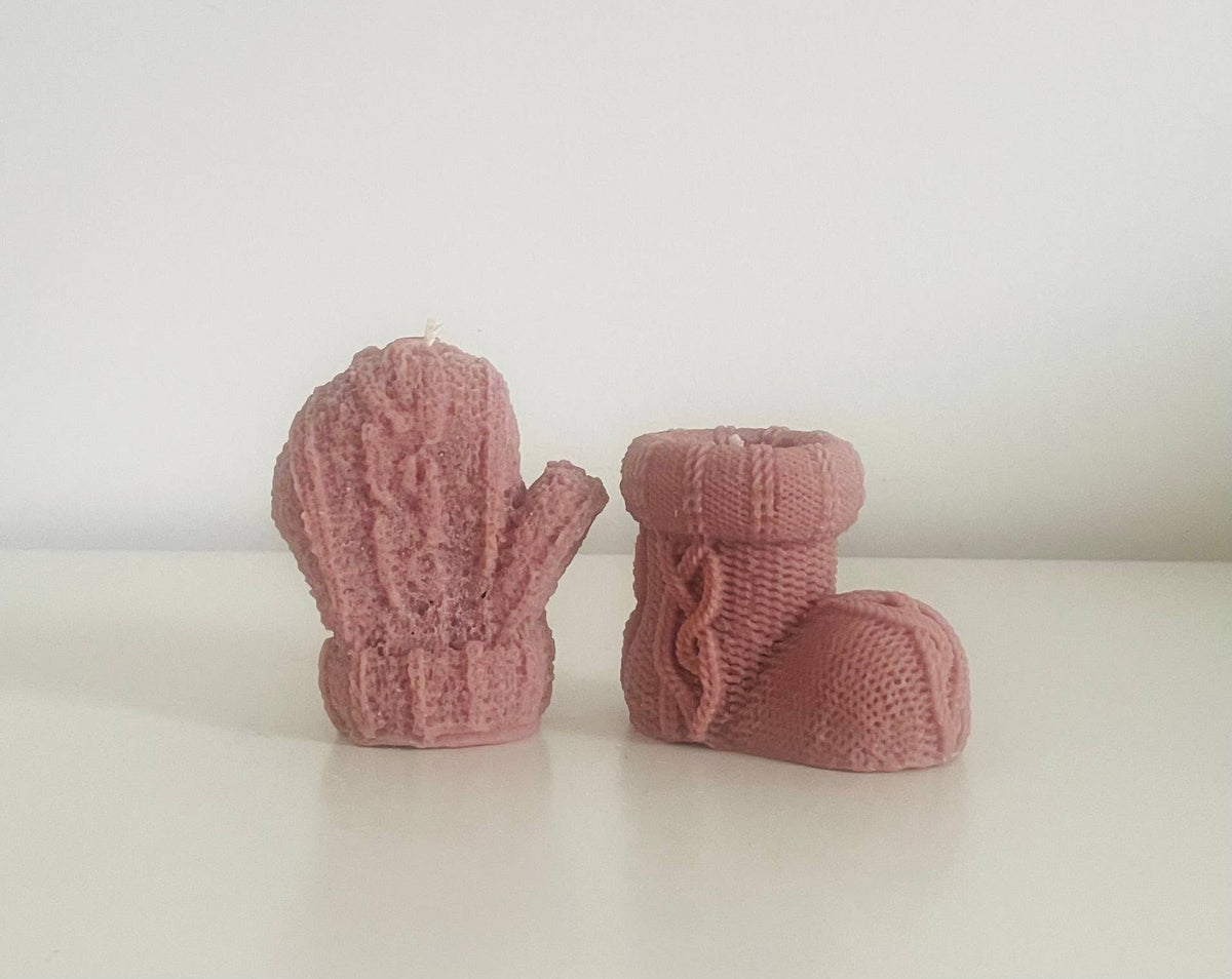 Wollschuh-Kerze Beige