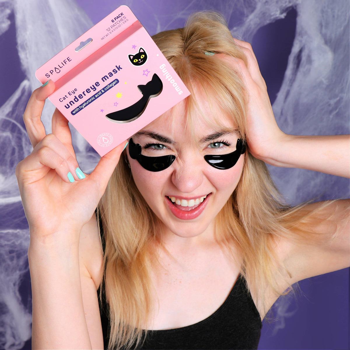 Katzen-Augenpads Halloween – Hydrogel Unteraugenmasken 6er-Pack