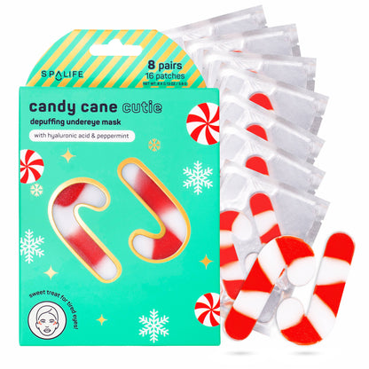 Weihnachtliche Zuckerstangen‑Cutie Unteraugen‑Pads | 8 Stk.