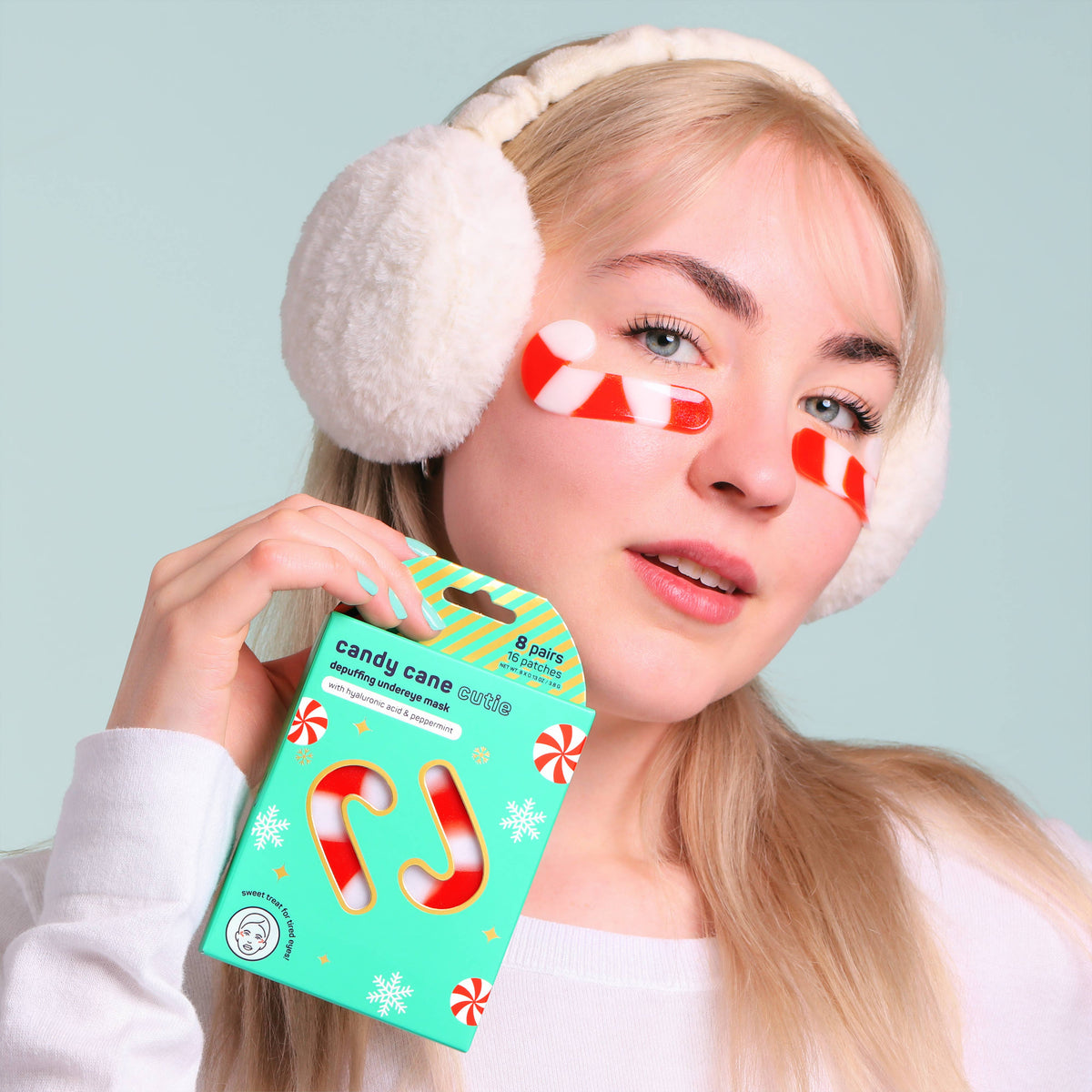 Weihnachtliche Zuckerstangen‑Cutie Unteraugen‑Pads | 8 Stk.