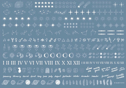 Nailart Sticker "Moon and Stars Collection"
